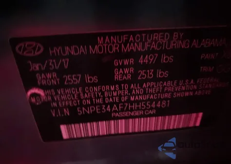 2017 Hyundai Sonata Sport из США, поврежденный, VIN 5NPE34AF7HH554481